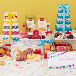 Premium Birthday Snack Gift Set 8 Premium Birthday Snack Gift Set -Hickory Farms Elegant Shop bday comp alt