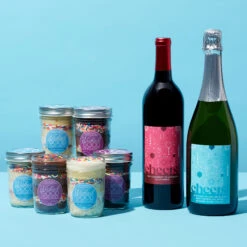 Birthday Cupcake 6-Pack & Wine Gift Set