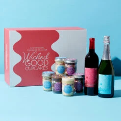 Birthday Cupcake 6-Pack & Wine Gift Set -Hickory Farms Elegant Shop birthday cupcake 6 pack and wine gift set 003595 2