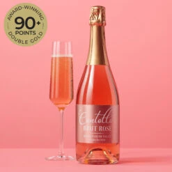 Cheers To You Wine Gift Basket -Hickory Farms Elegant Shop contollo brut rose california sparkling wine 003626 alt watermelonbadge 2