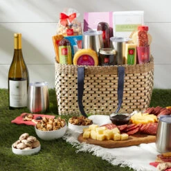 Deluxe Gourmet Picnic Gift Basket With Wine 14 Deluxe Gourmet Picnic Gift Basket With Wine -Hickory Farms Elegant Shop deluxe gourmet picnic gift basket with wine 006456 4