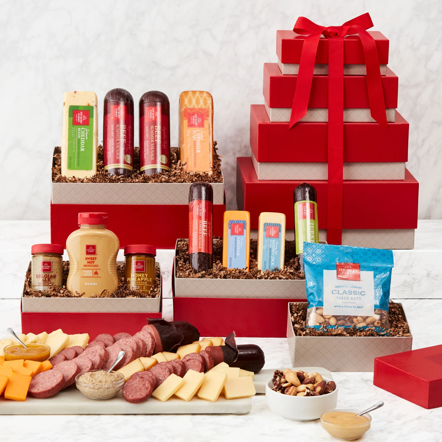 Gourmet Meat & Cheese Gift Tower 3 Gourmet Meat & Cheese Gift Tower