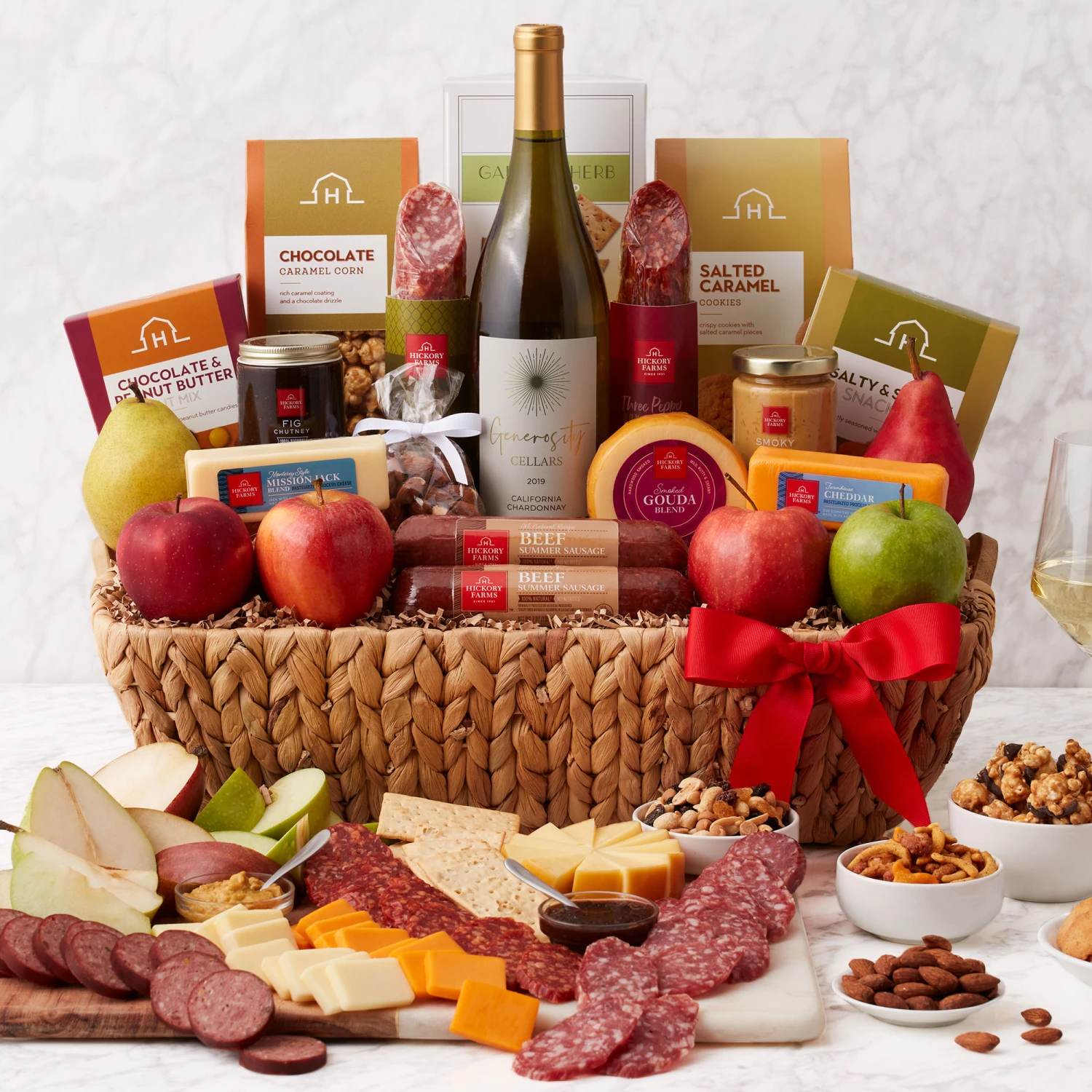 Grand Fruit & Wine Gift Basket 3 Grand Fruit & Wine Gift Basket