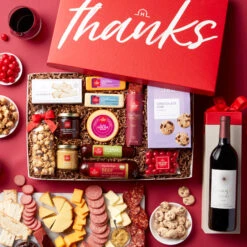 Hickory Farms Elegant Shop -Hickory Farms Elegant Shop thank you charcuterie and sweets gift box with wine 006453 2 1