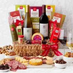 Thank You Sip & Snack Wine Gift Basket
